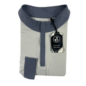 Swannies Mckinnon Q-Zip Glacier Navy Performance Mens Pullover Size XXL NWT